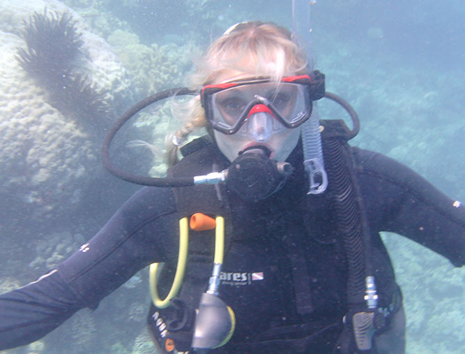 Doctor Long scuba diving