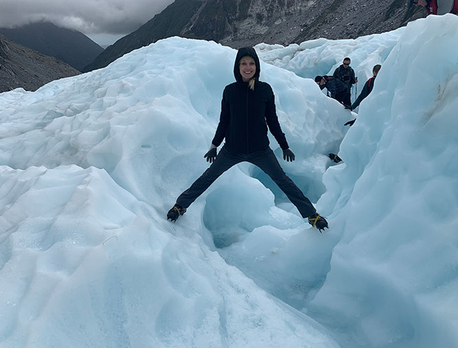 Doctor Long on a snow covered mountain