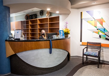 Dental office reception desk