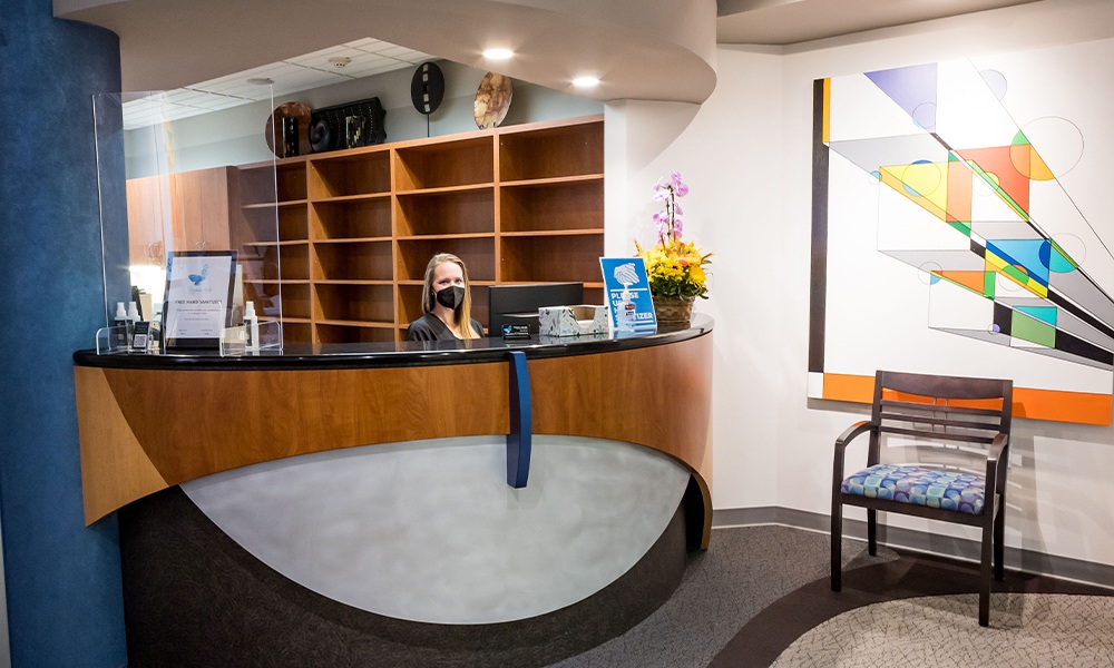 Dental office reception desk