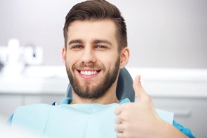 Man giving thumbs up for oral conscious sedation in West Lake Hills