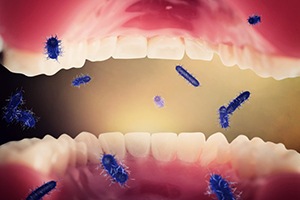 Bacteria inside a mouth