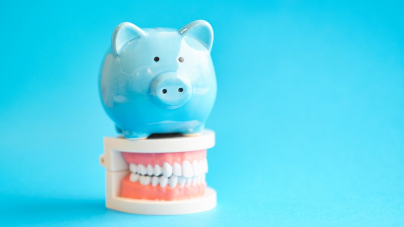 piggy bank sitting on teeth in Austin